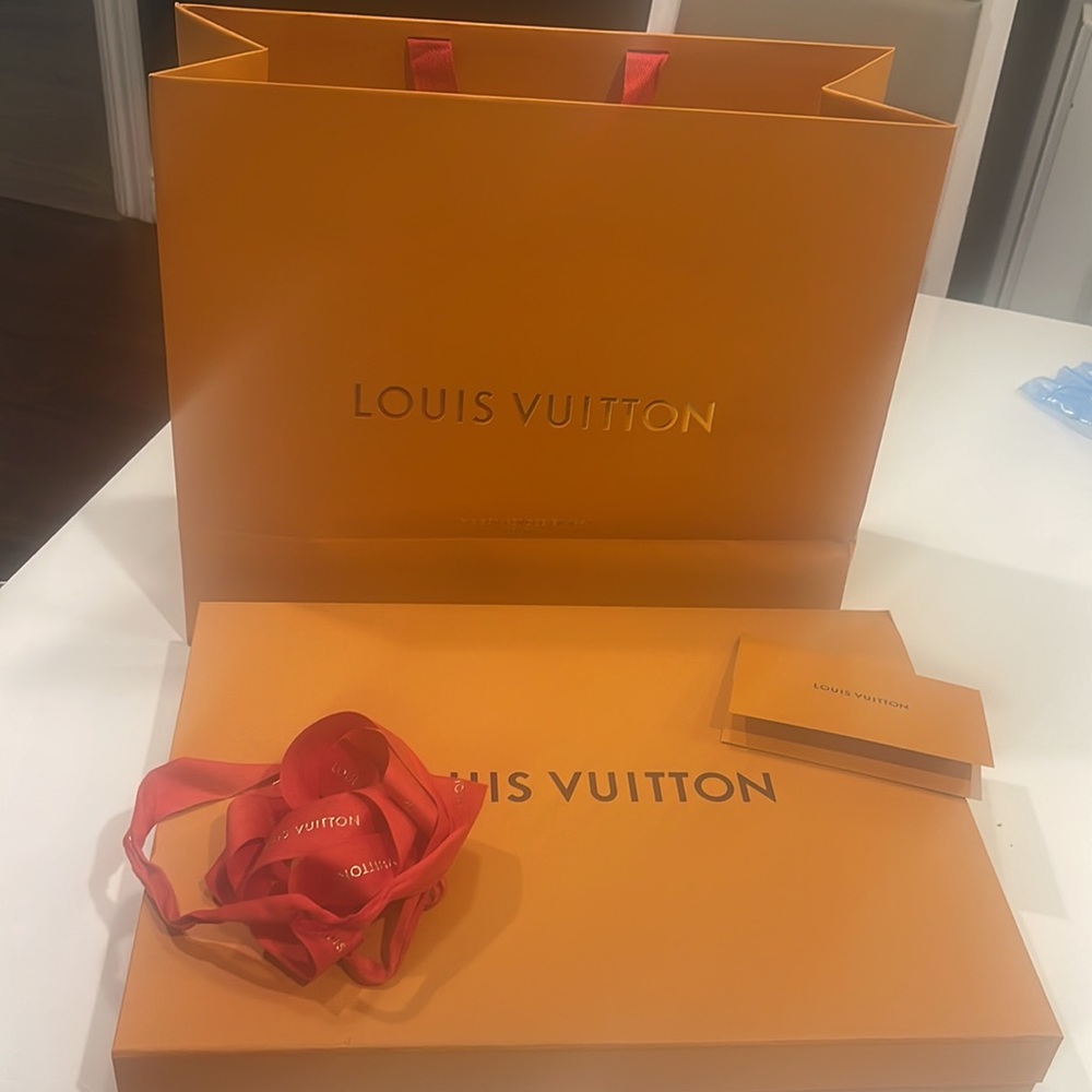 Louis Vuitton box , envelope, bag and ribbon